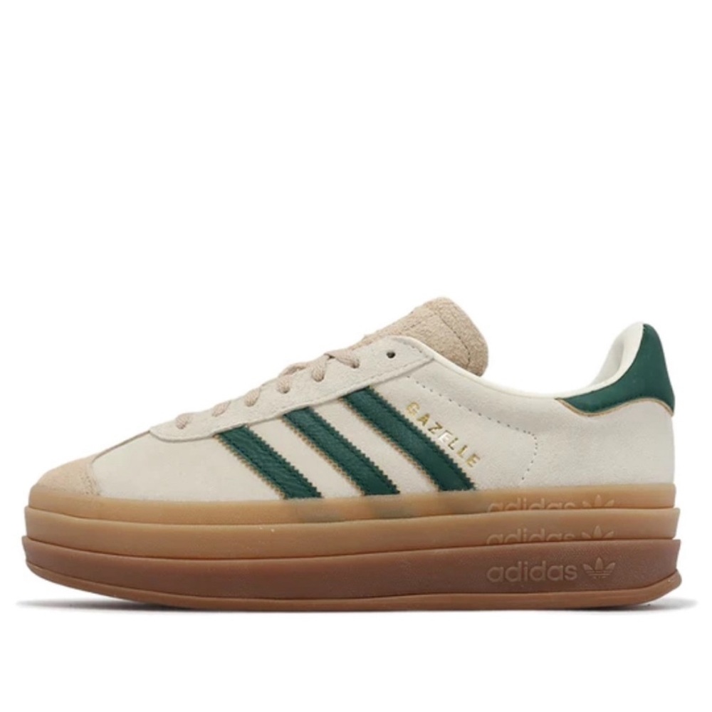 Adidas Gazelle Bold in Cream Collegiate Green
